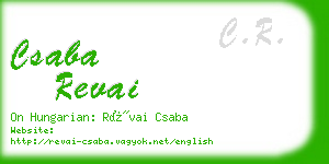 csaba revai business card